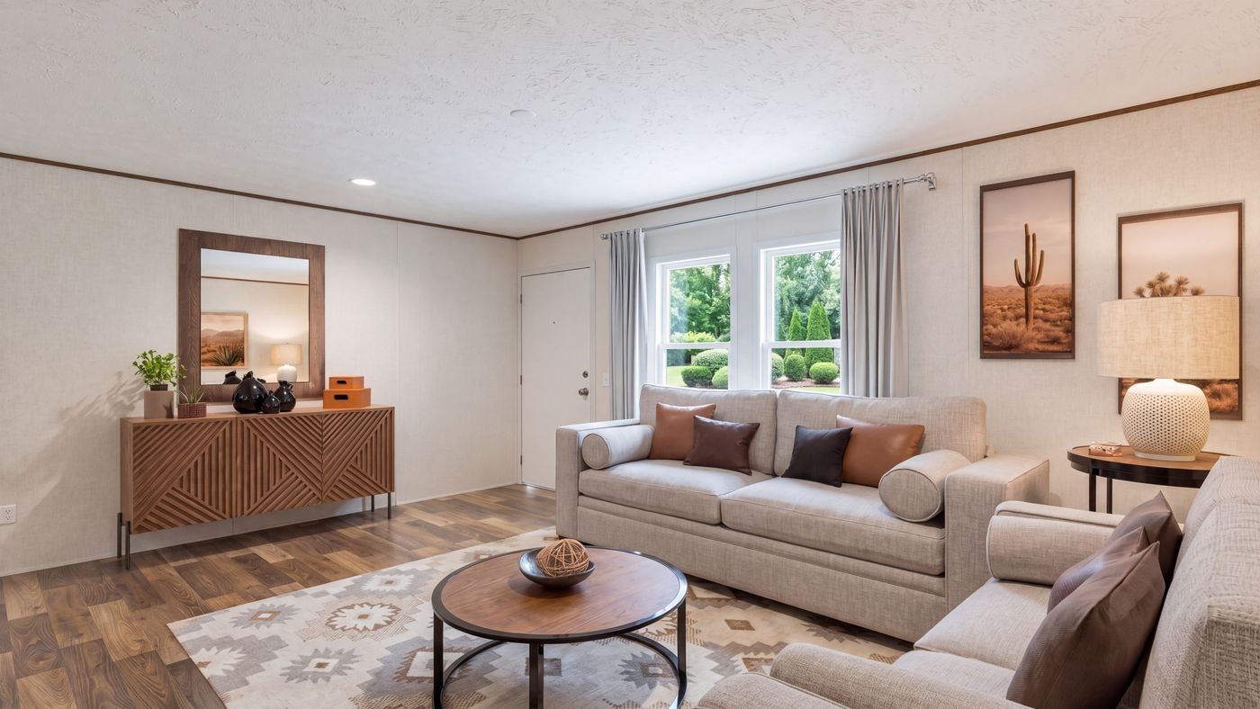 Cedar floor plan home, living room